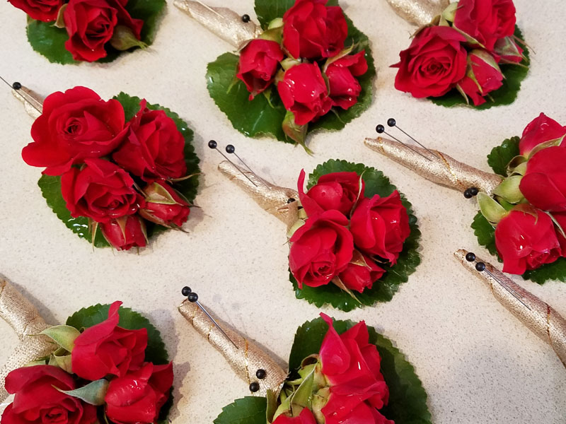 Boutonnieres- Red Roses- Wedding Flowers Boutonnieres- Red Roses- Wedding Flowers